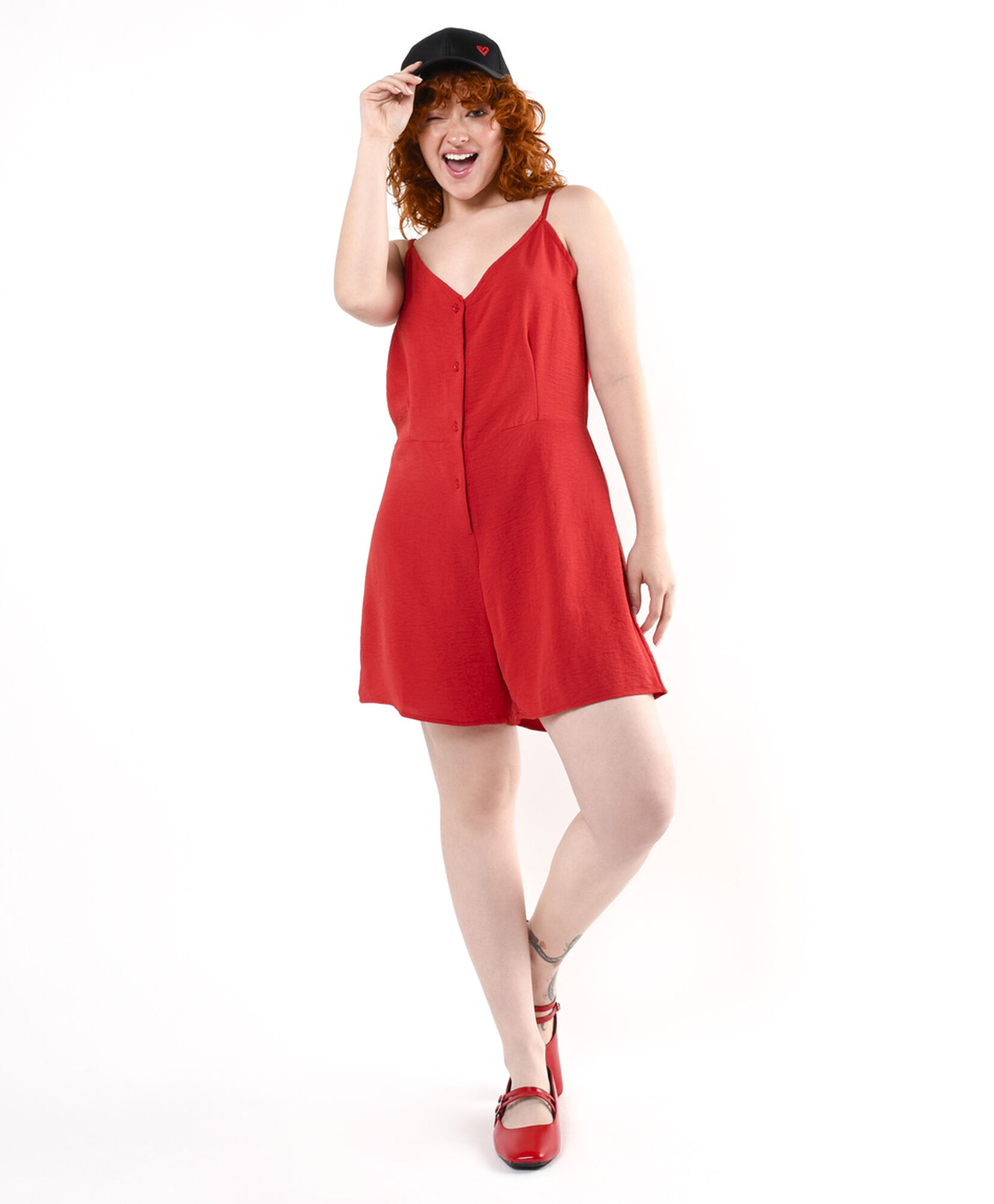 Enterito mujer botones rojo Enterito mujer botones rojo