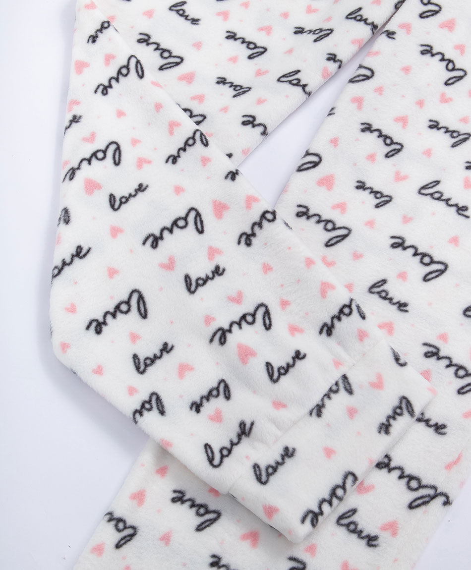 Pijama mujer  polar letras y  botones