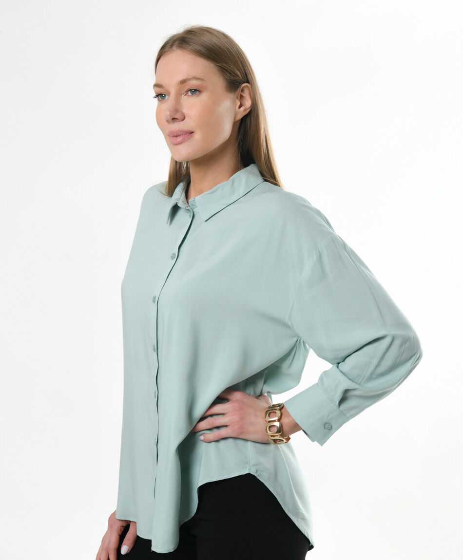 Blusa mujer lisa espalda plisada
