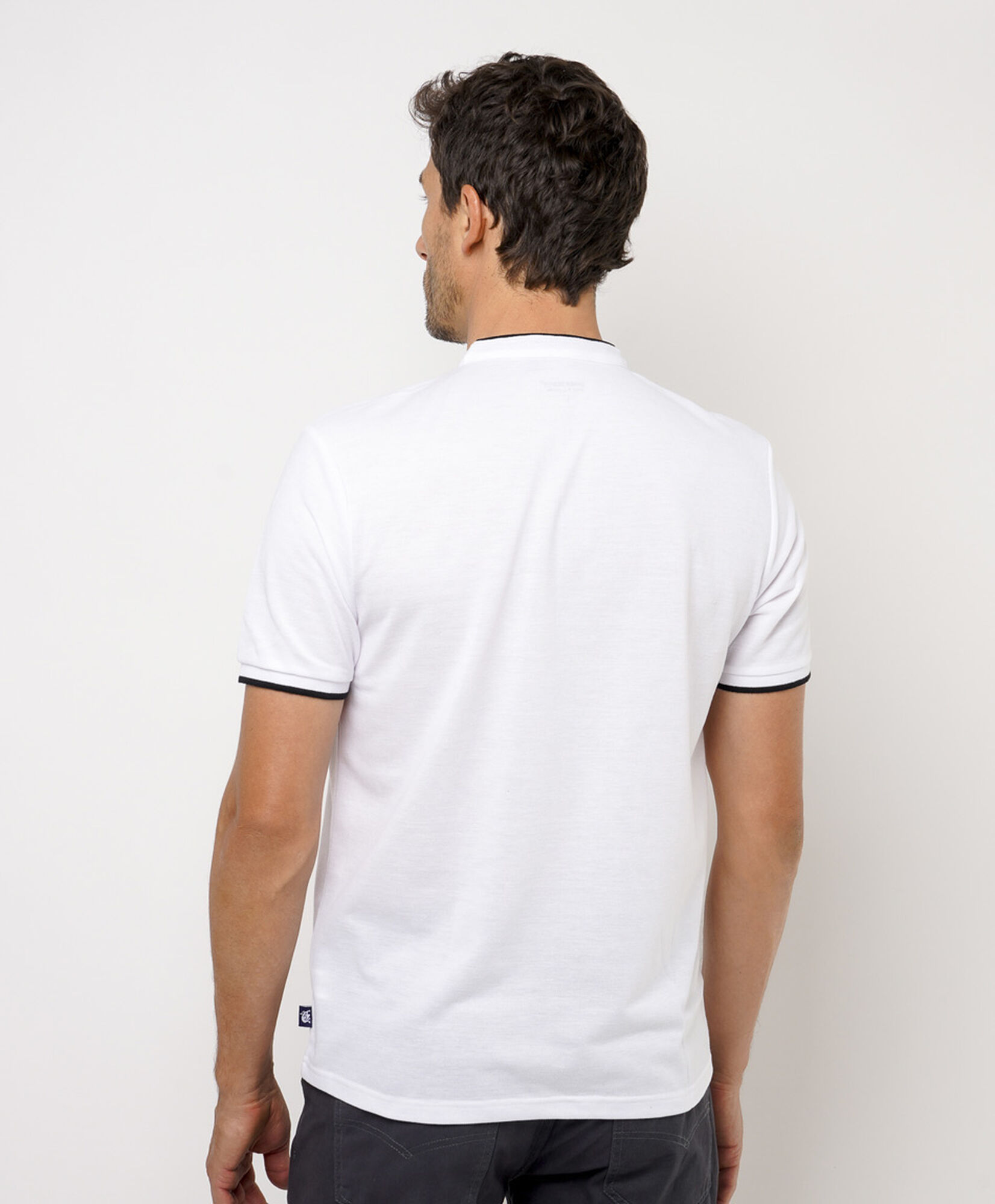 Polera hombre cuello mao botones Polera hombre cuello mao botones
