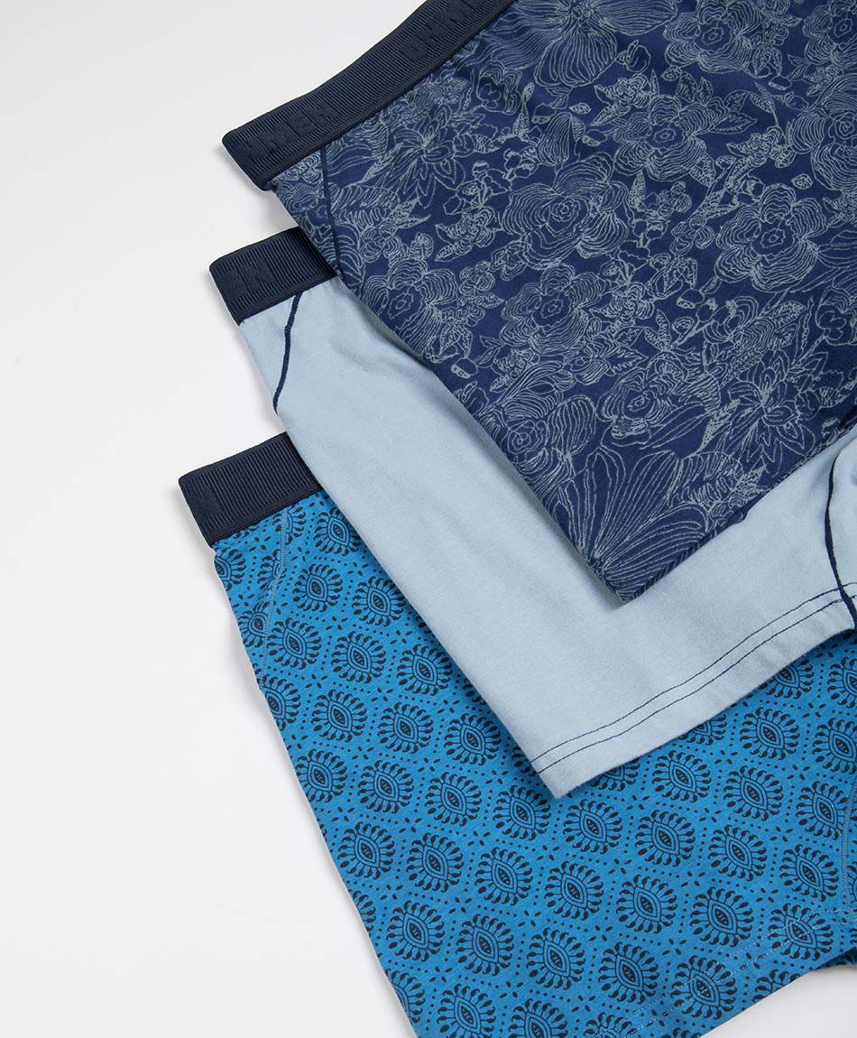Pack 3 boxer hombre dise&ntilde;o azul