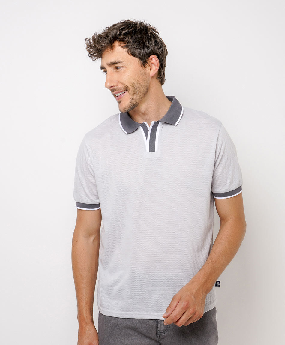 Polera hombre polo color cuello