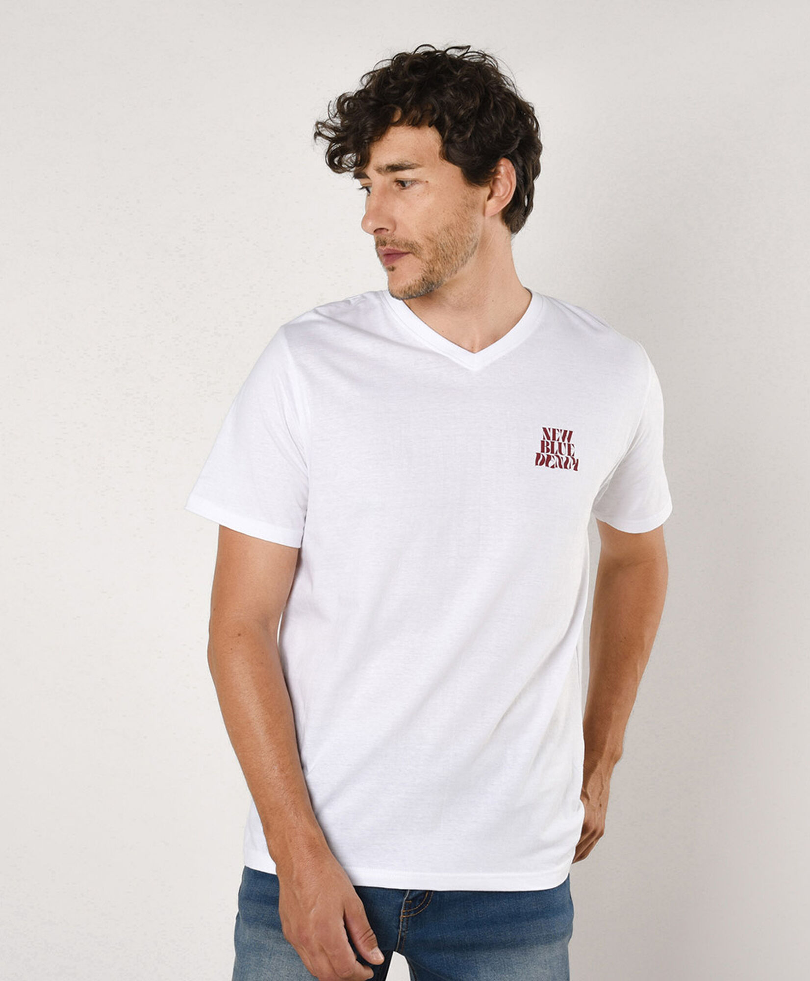 Polera hombre doble estampado new blue Polera hombre doble estampado new blue