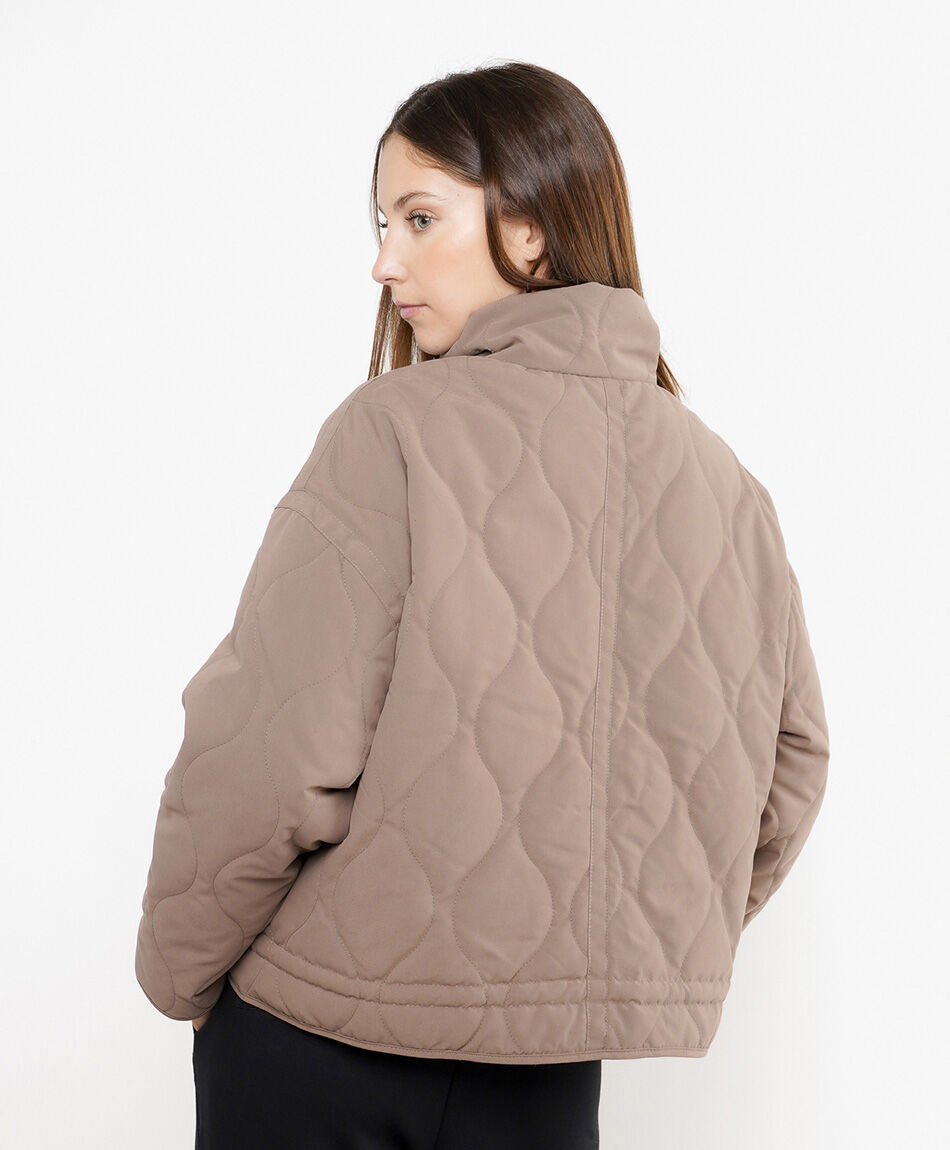 Chaqueta mujer puffer acolchada brown