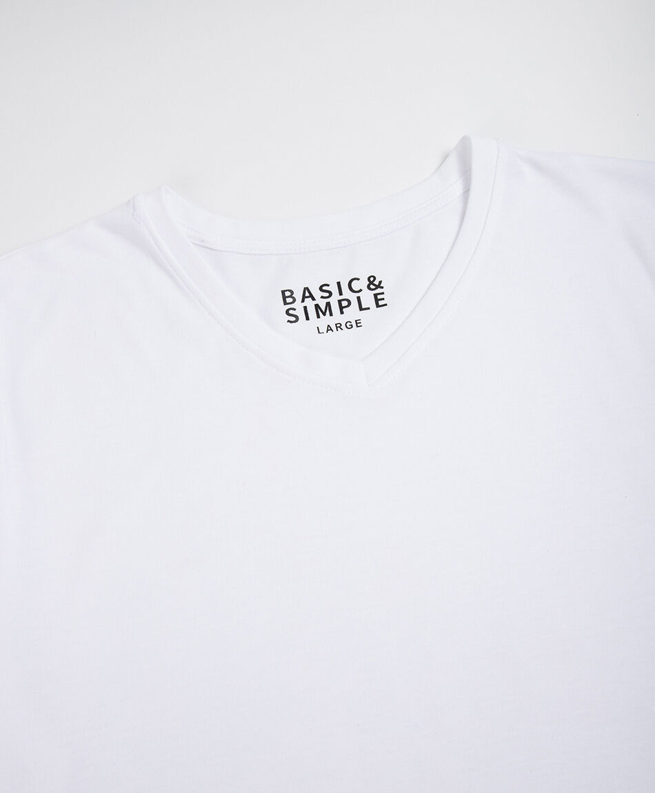 Polera hombre cuello en v lisa