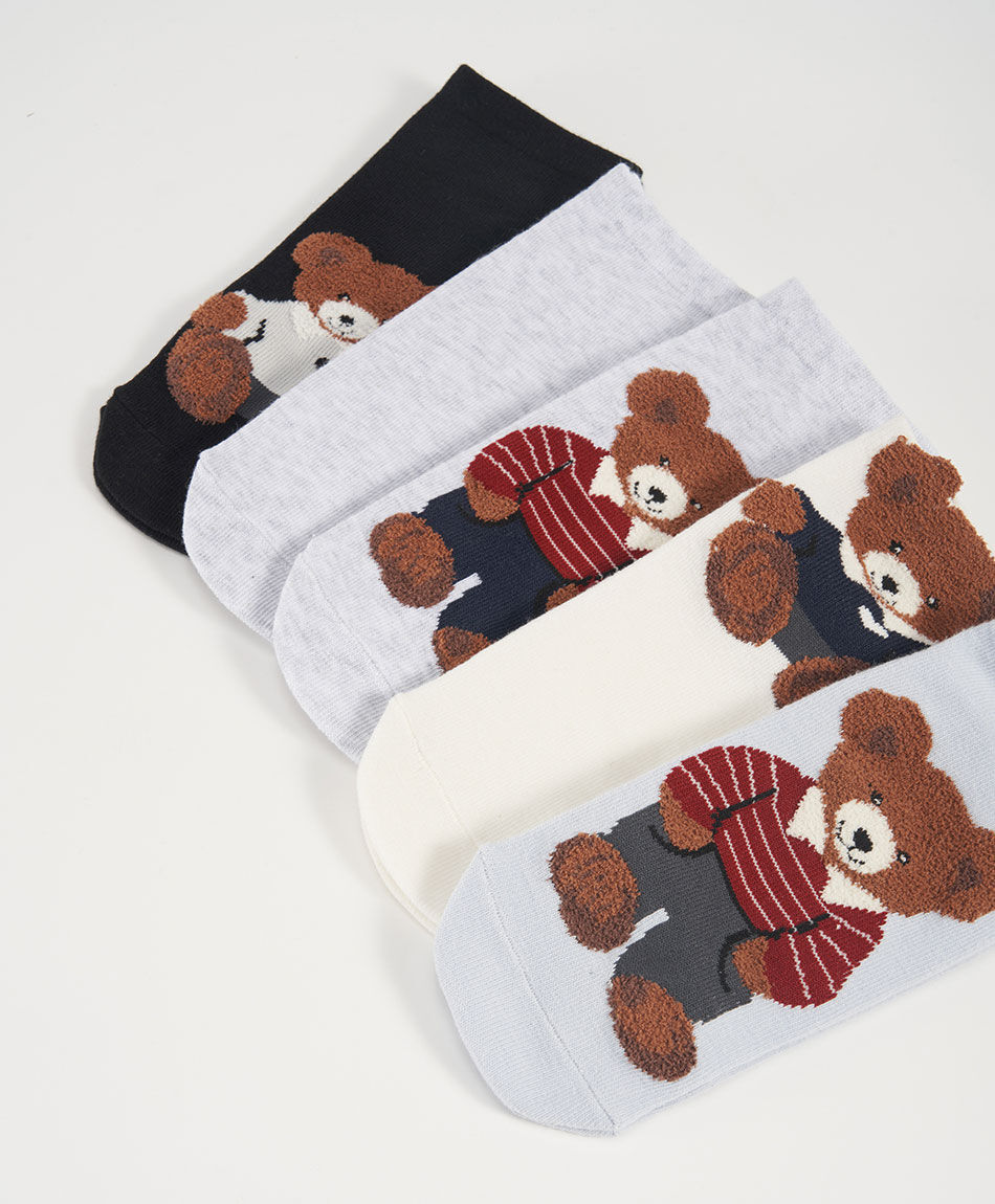 Pack 5 calcetines mujer ositos