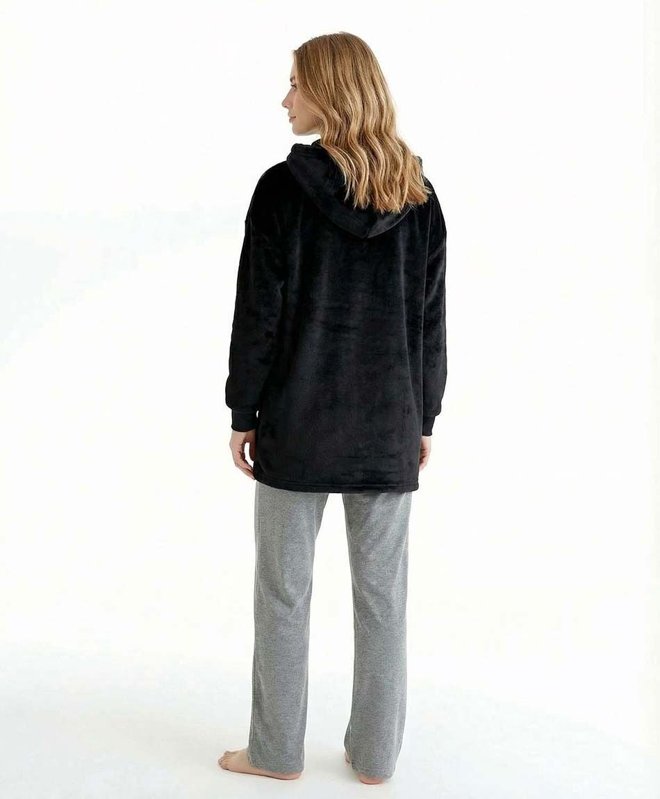 Bata mujer oversize black