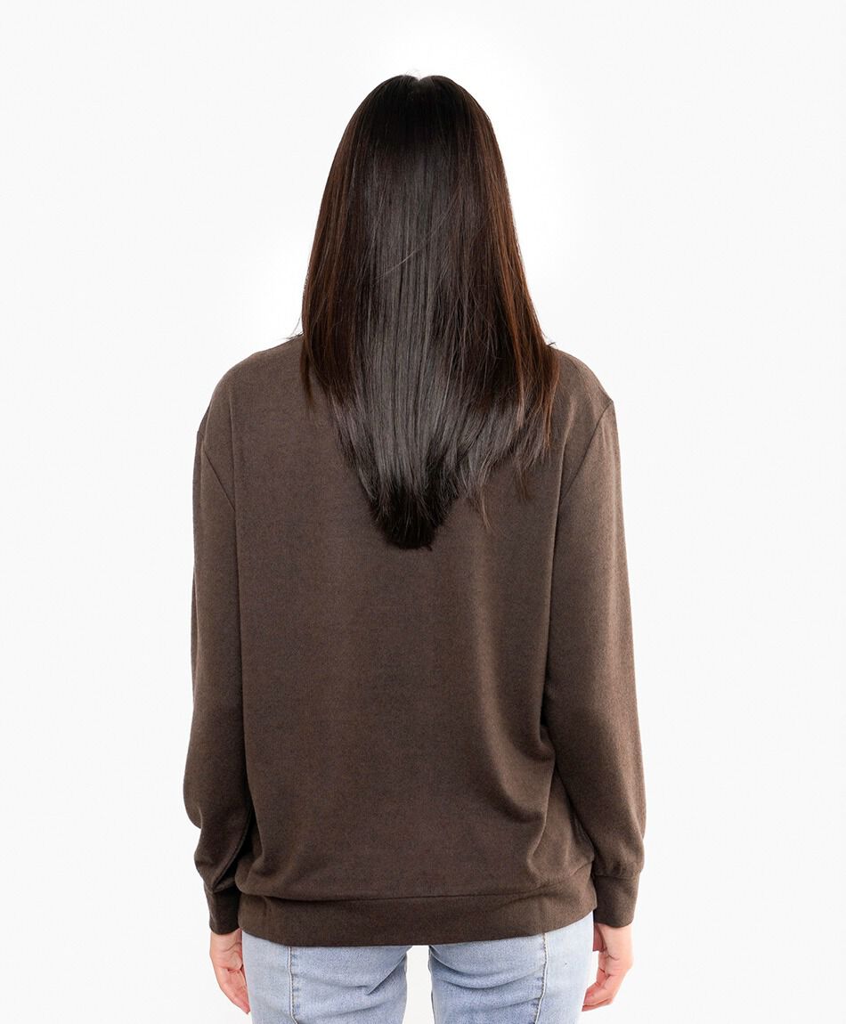 Poler&oacute;n mujer cl&aacute;sico caf&eacute;