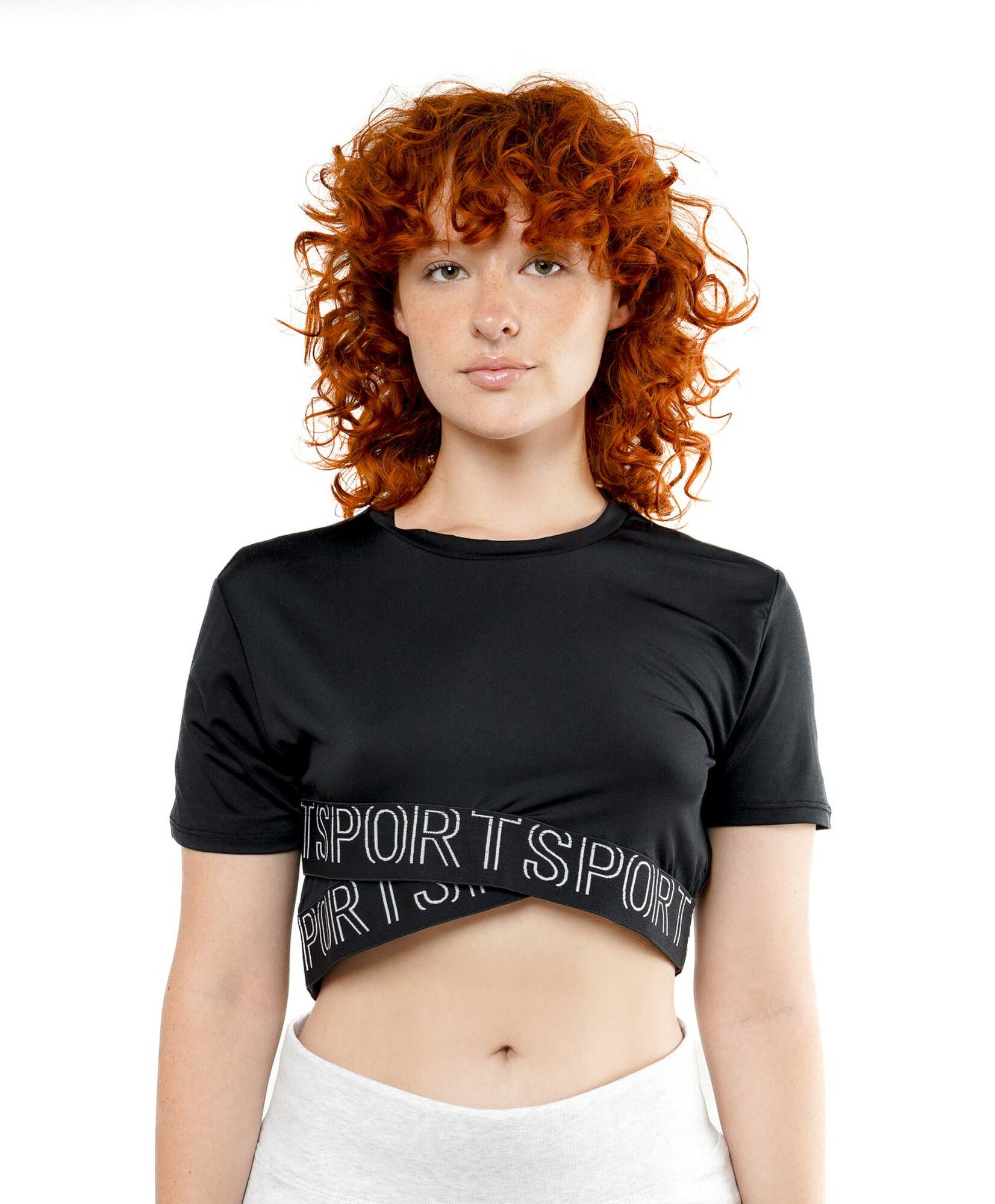 Polera deportiva mujer cruzada crop Polera deportiva mujer cruzada crop