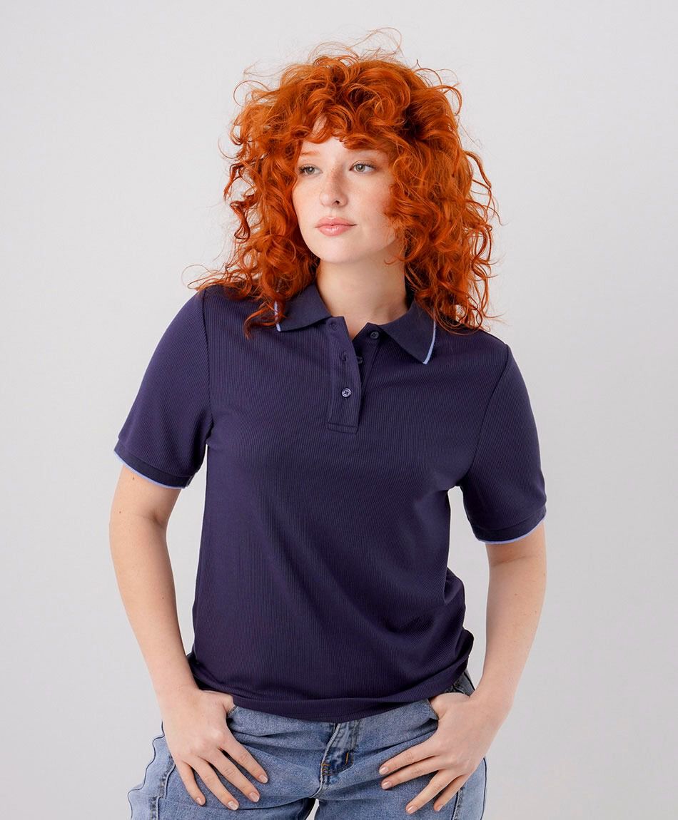 Polera mujer polo botones