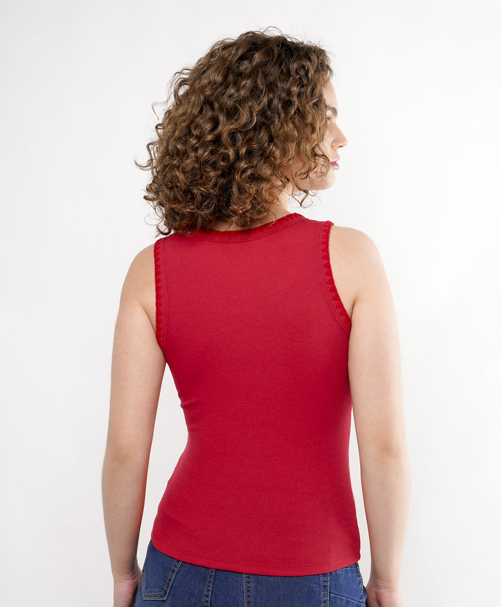 Polera mujer básica roja Polera mujer básica roja