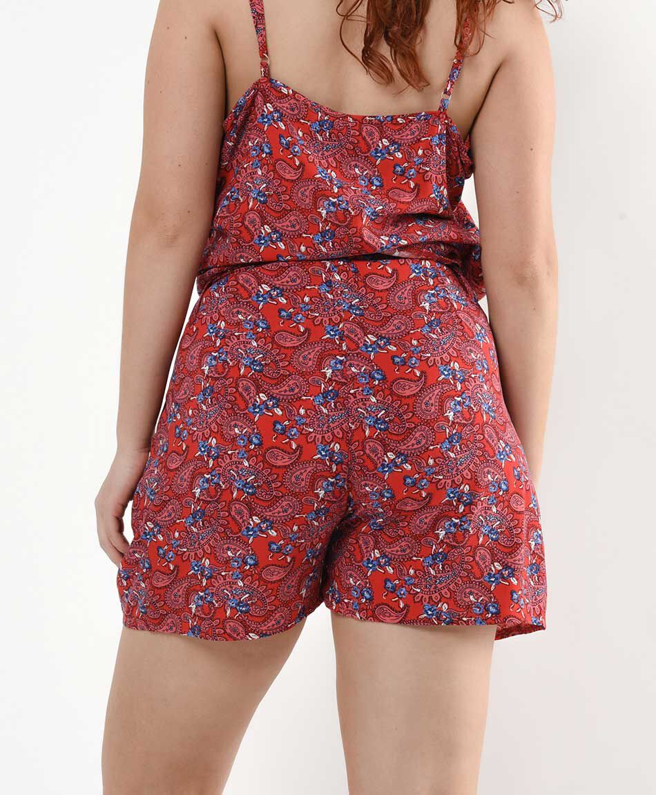 Short mujer floreado con lazo