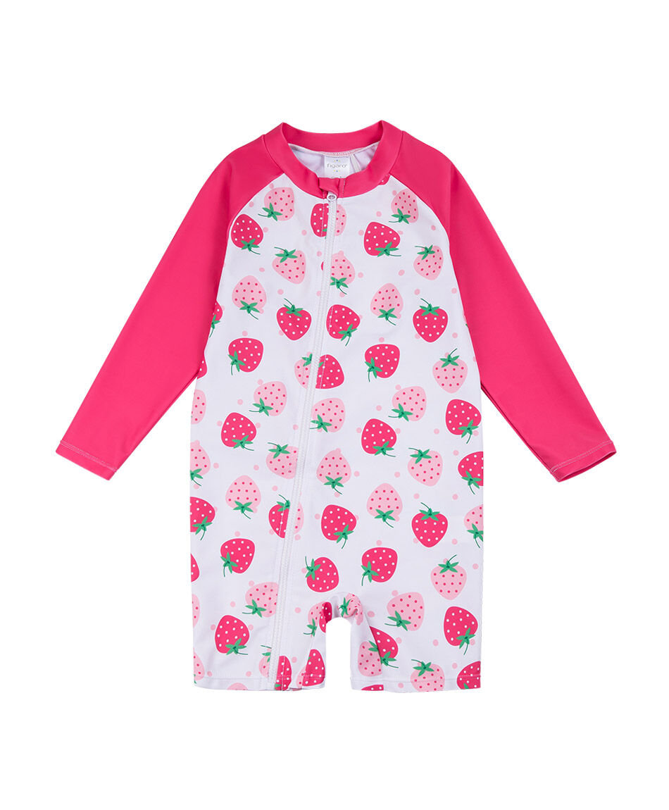 Traje de ba&ntilde;o beb&eacute; entero frutillas