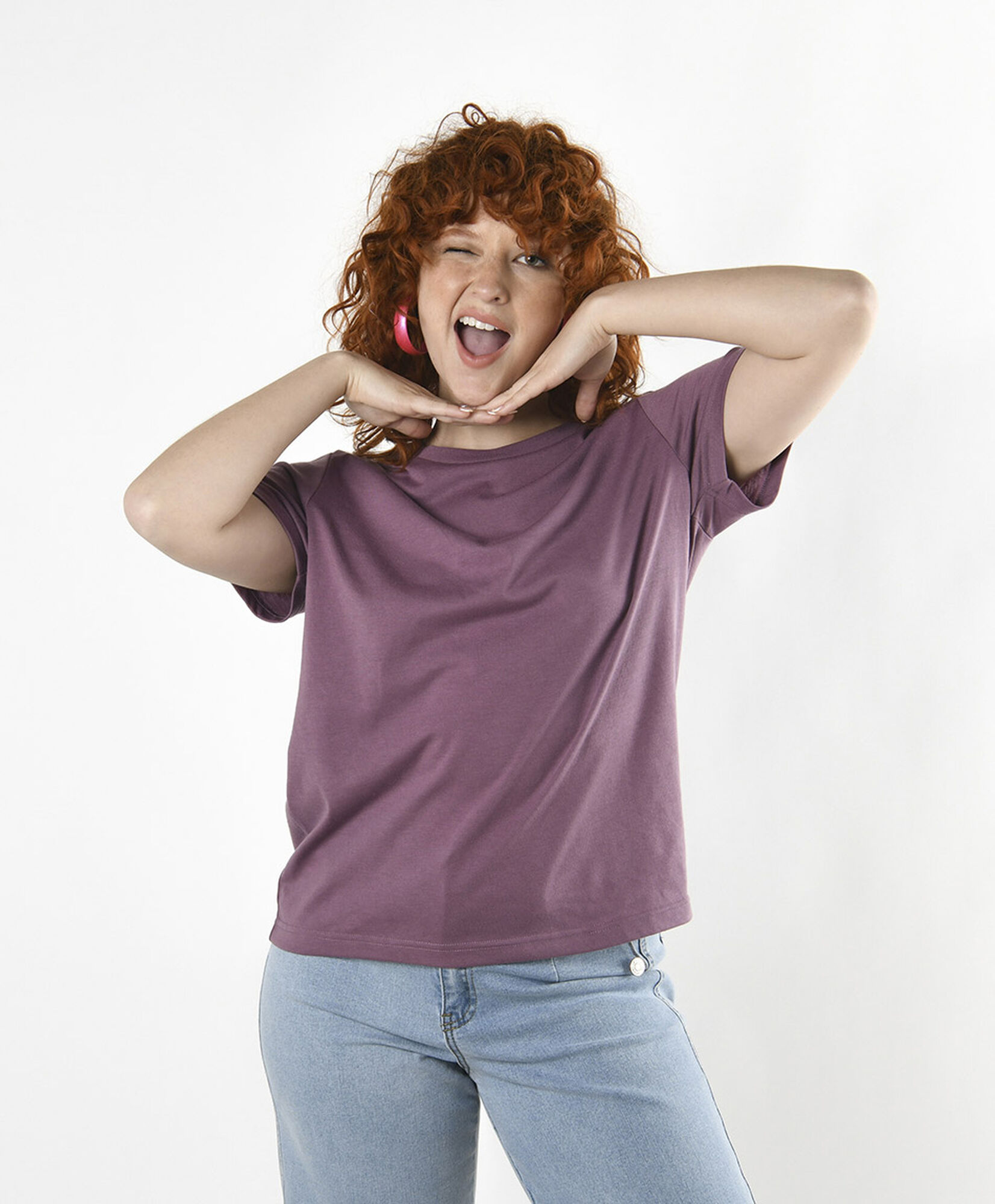 Polera mujer lisa morada Polera mujer lisa morada