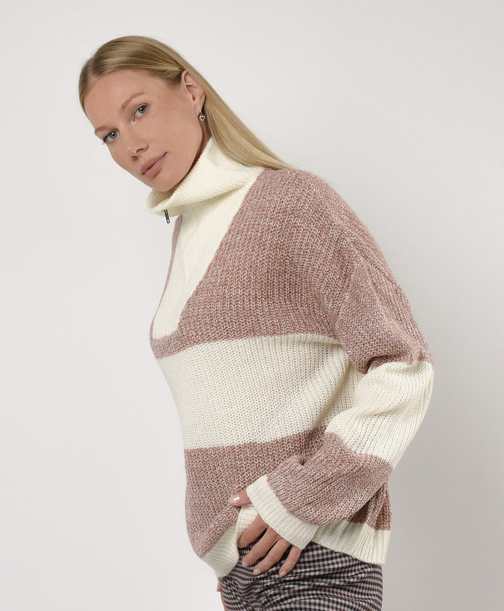 Sweater mujer cierre rayas Sweater mujer cierre rayas