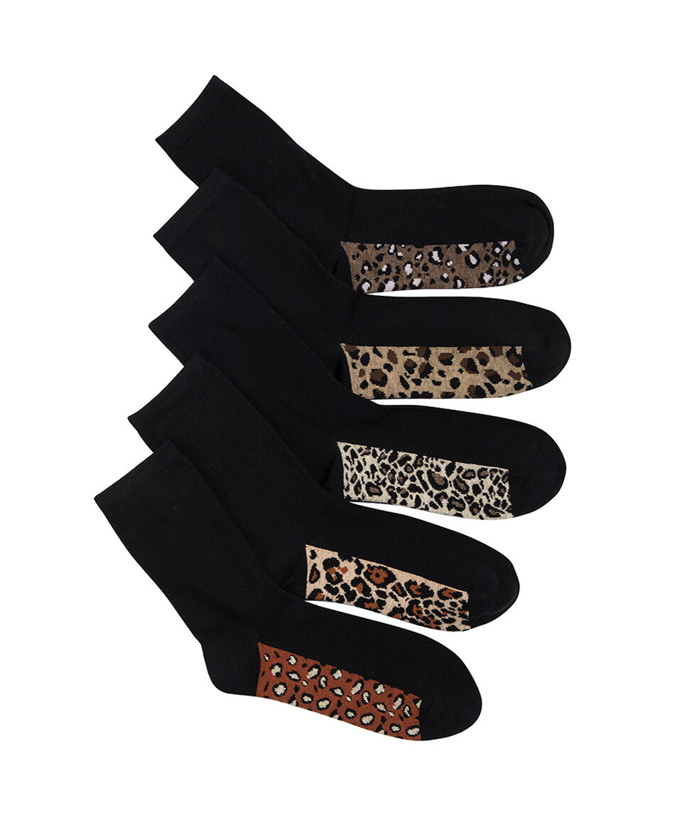 Pack 5 calcetines mujer mix animal print