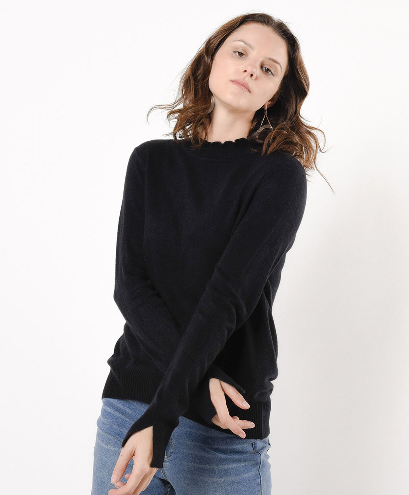 Sweater mujer mangas abiertas negro Sweater mujer mangas abiertas negro