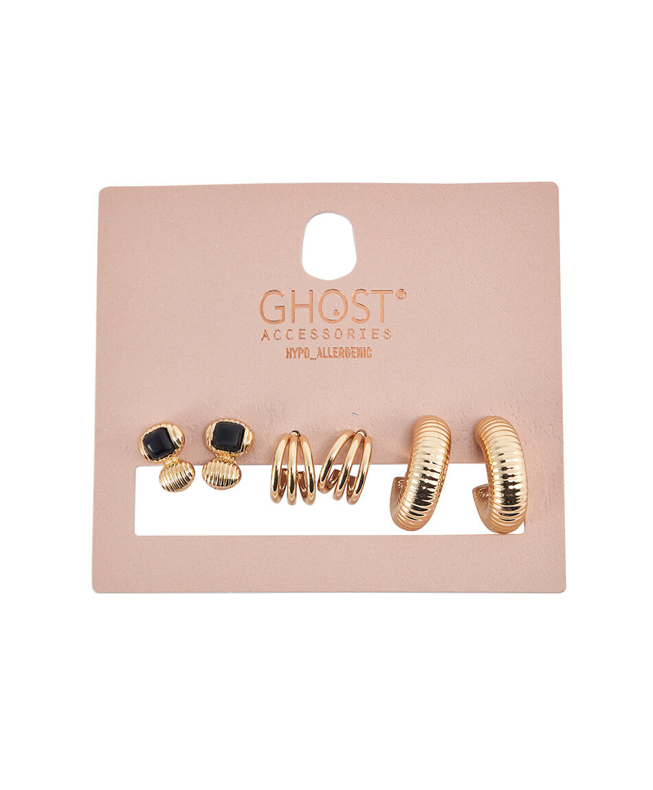 Set 3 aros mujer gold