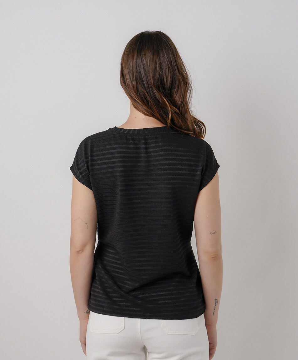 Polera mujer jacquard nudo
