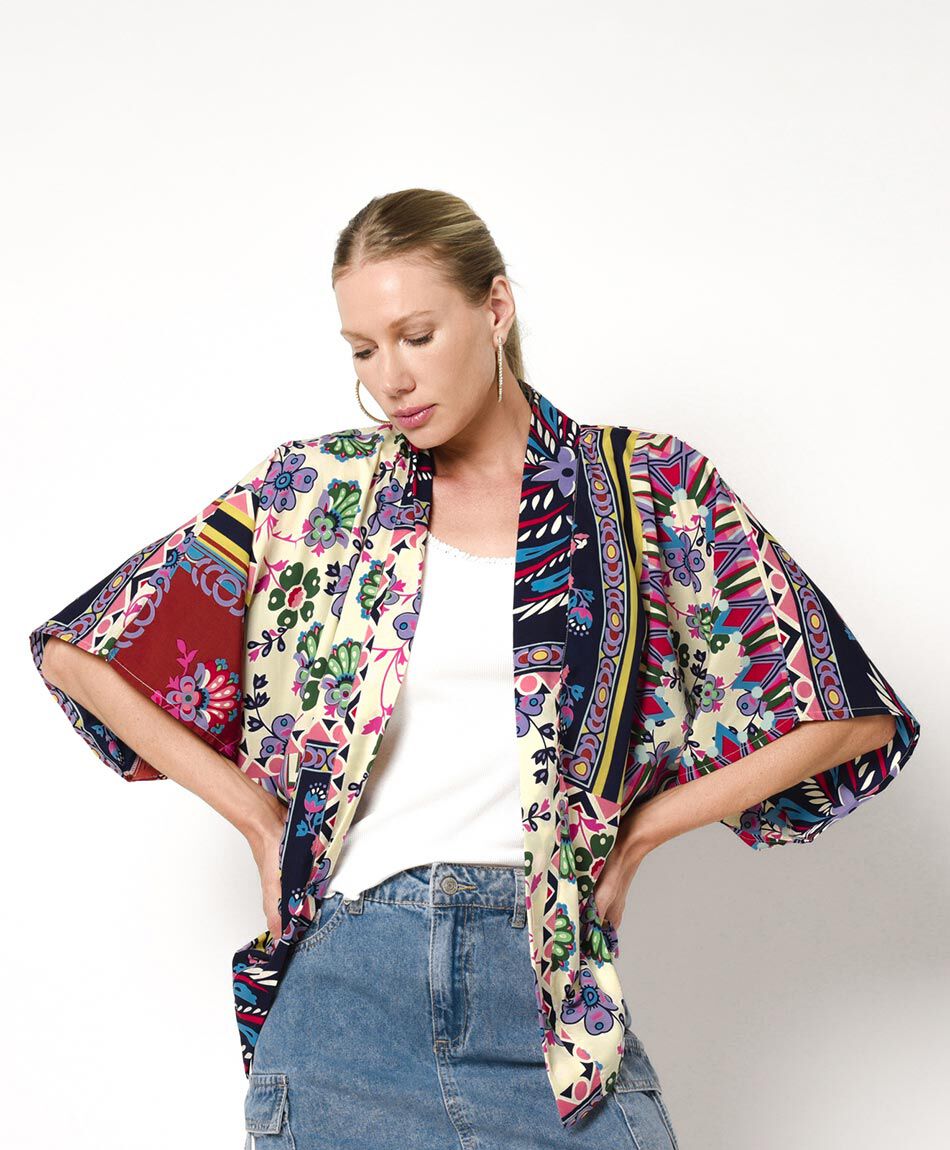 Kimono mujer patchwork