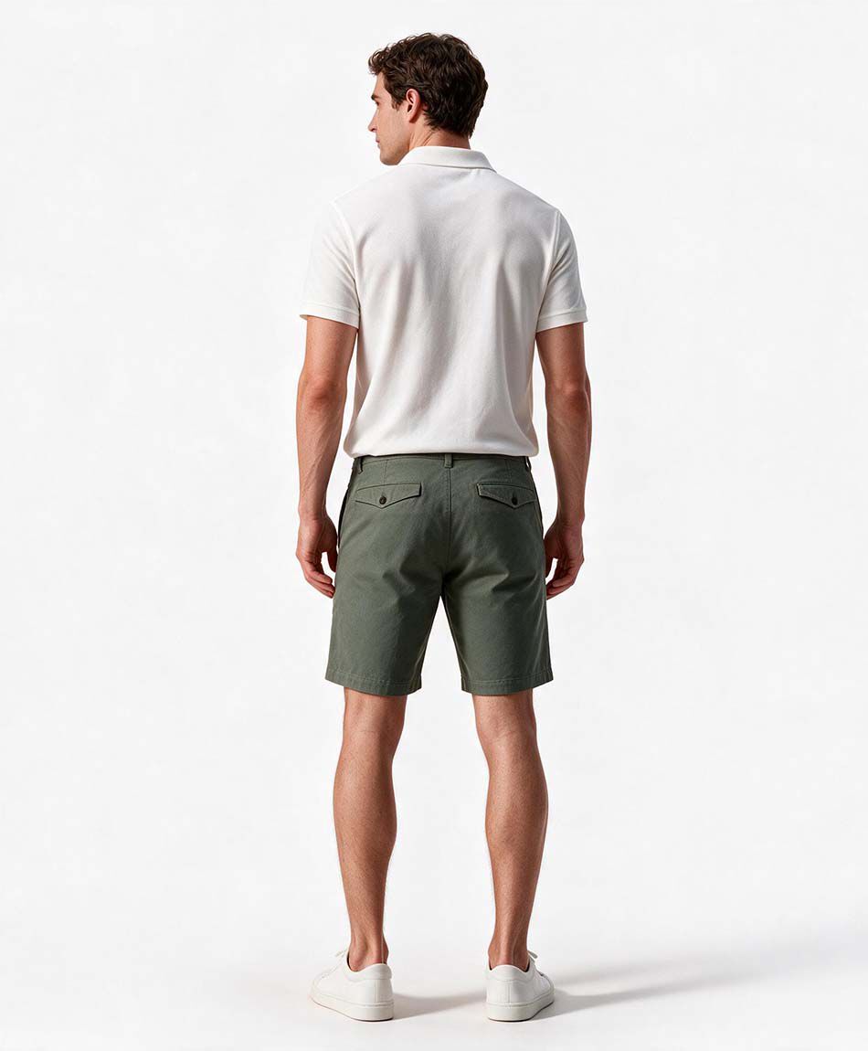 Short hombre jacquard verde algod&oacute;n