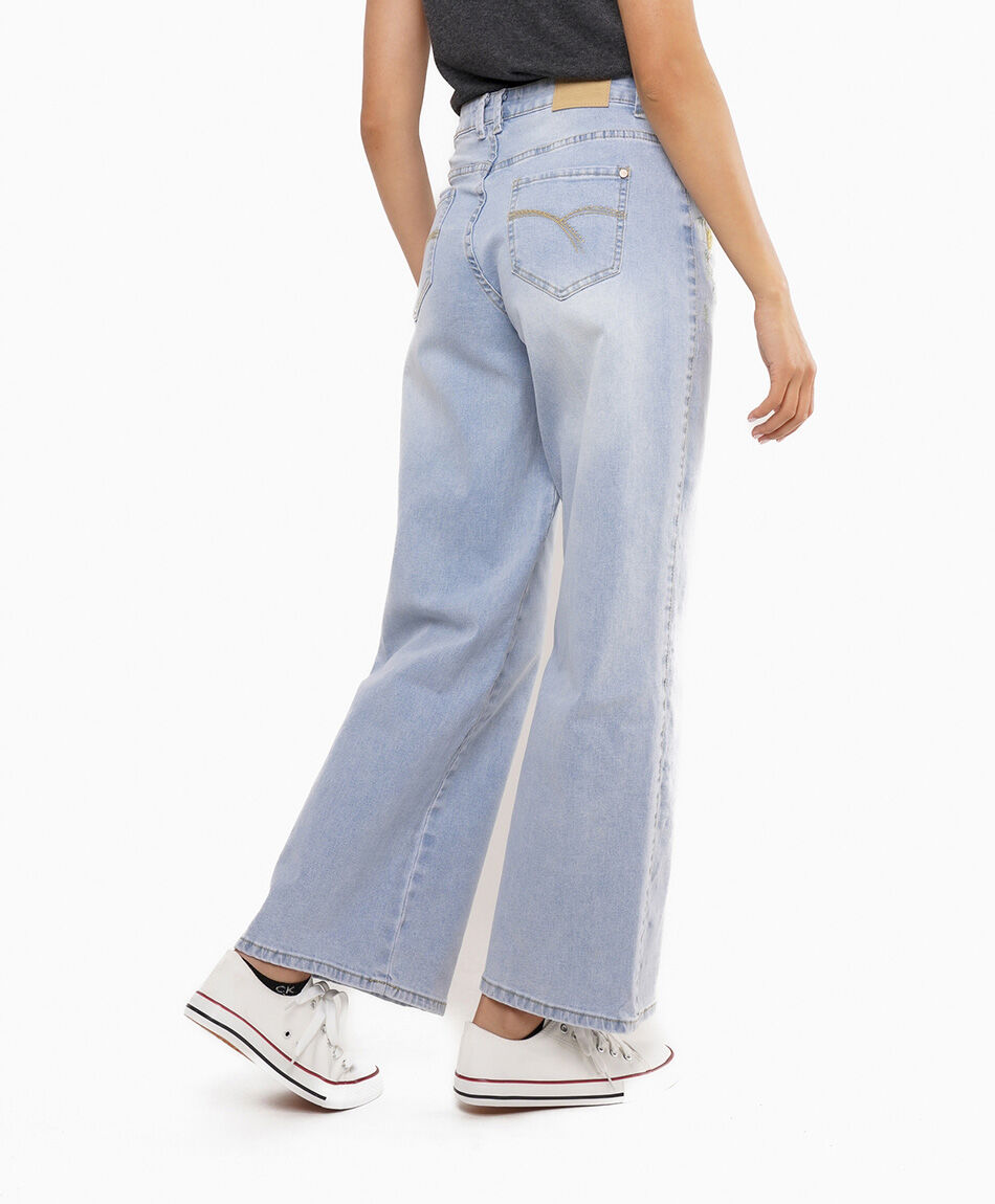 Jeans mujer straight pierna ancha