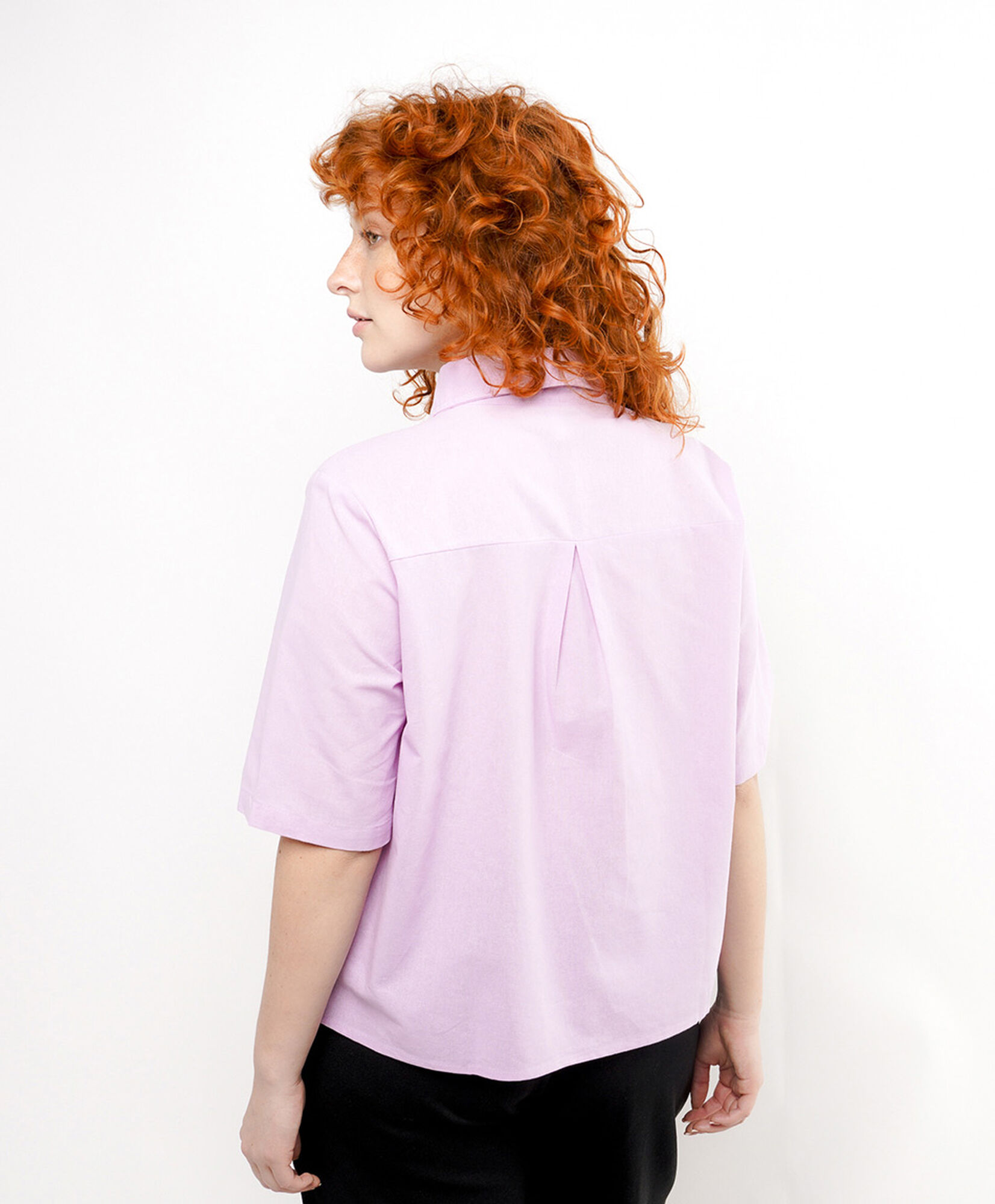 Blusa mujer lisa rosada lino Blusa mujer lisa rosada lino