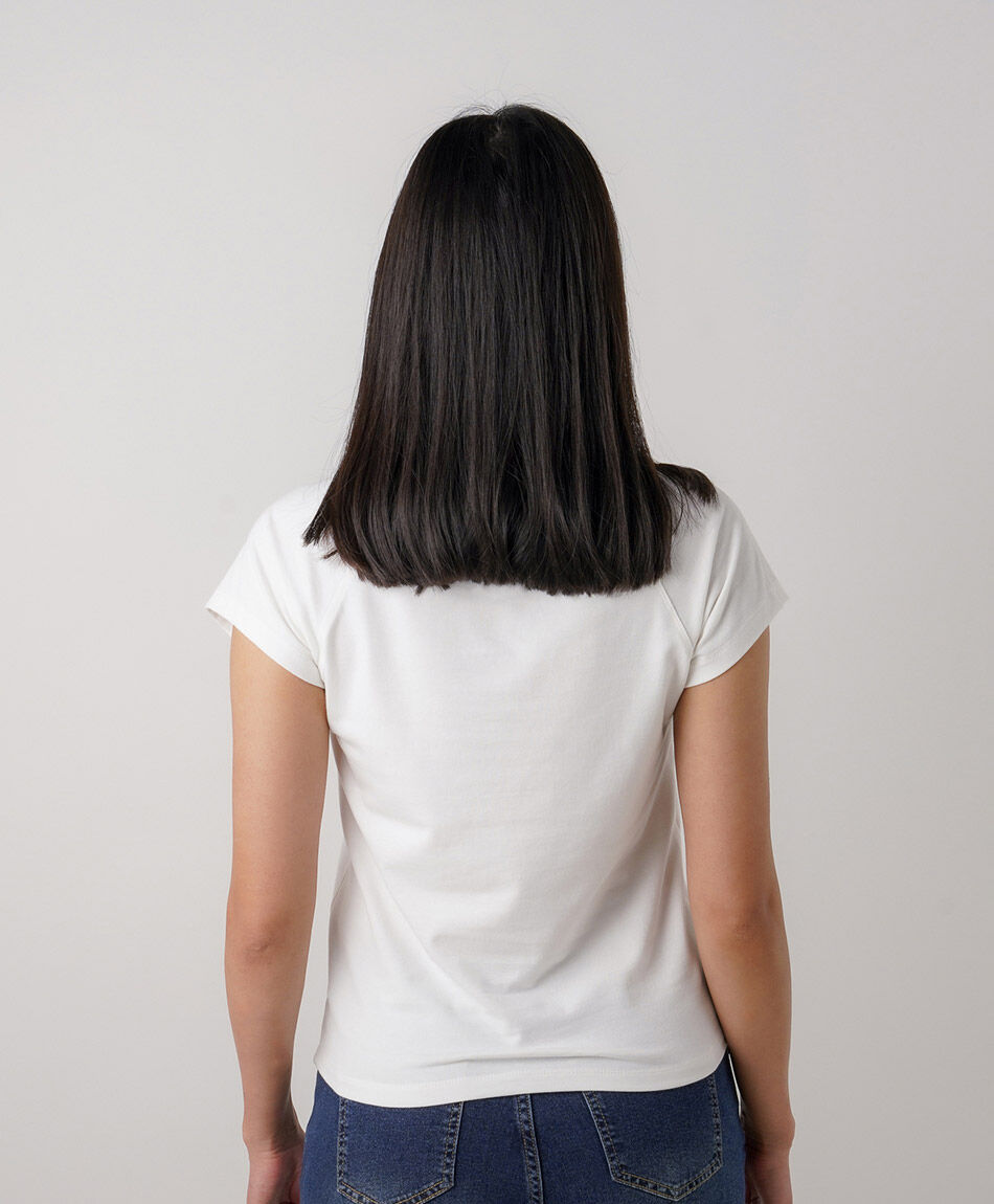 Polera mujer cuello contraste