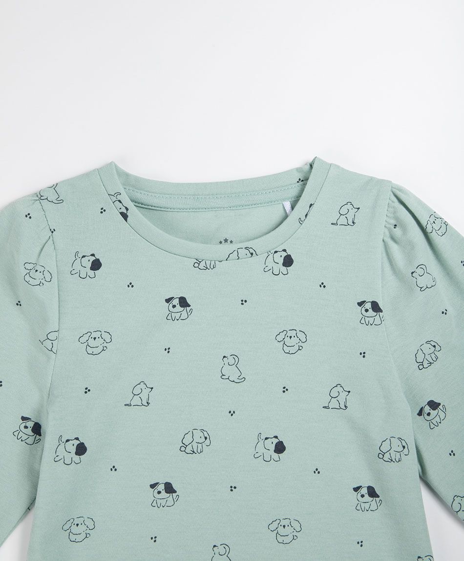 Polera beb&eacute; manga larga perritos