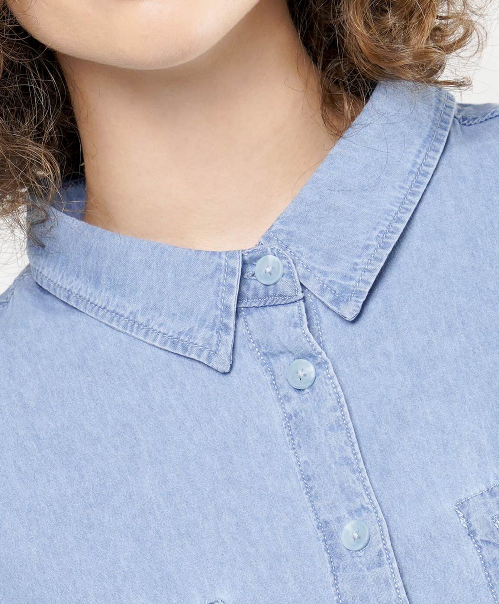 Blusa mujer denim bolsillos Blusa mujer denim bolsillos