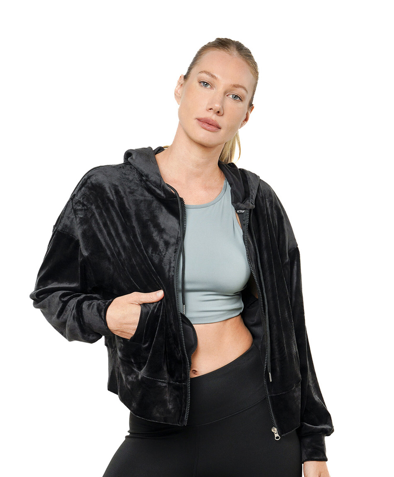 Polerón deportivo mujer plush black Polerón deportivo mujer plush black