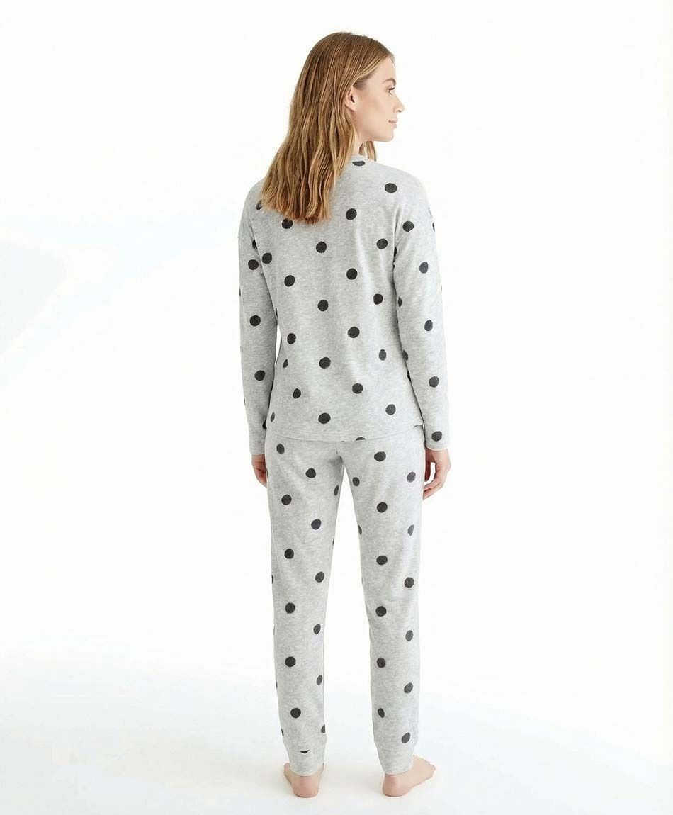 Pijama mujer micropolar puntos