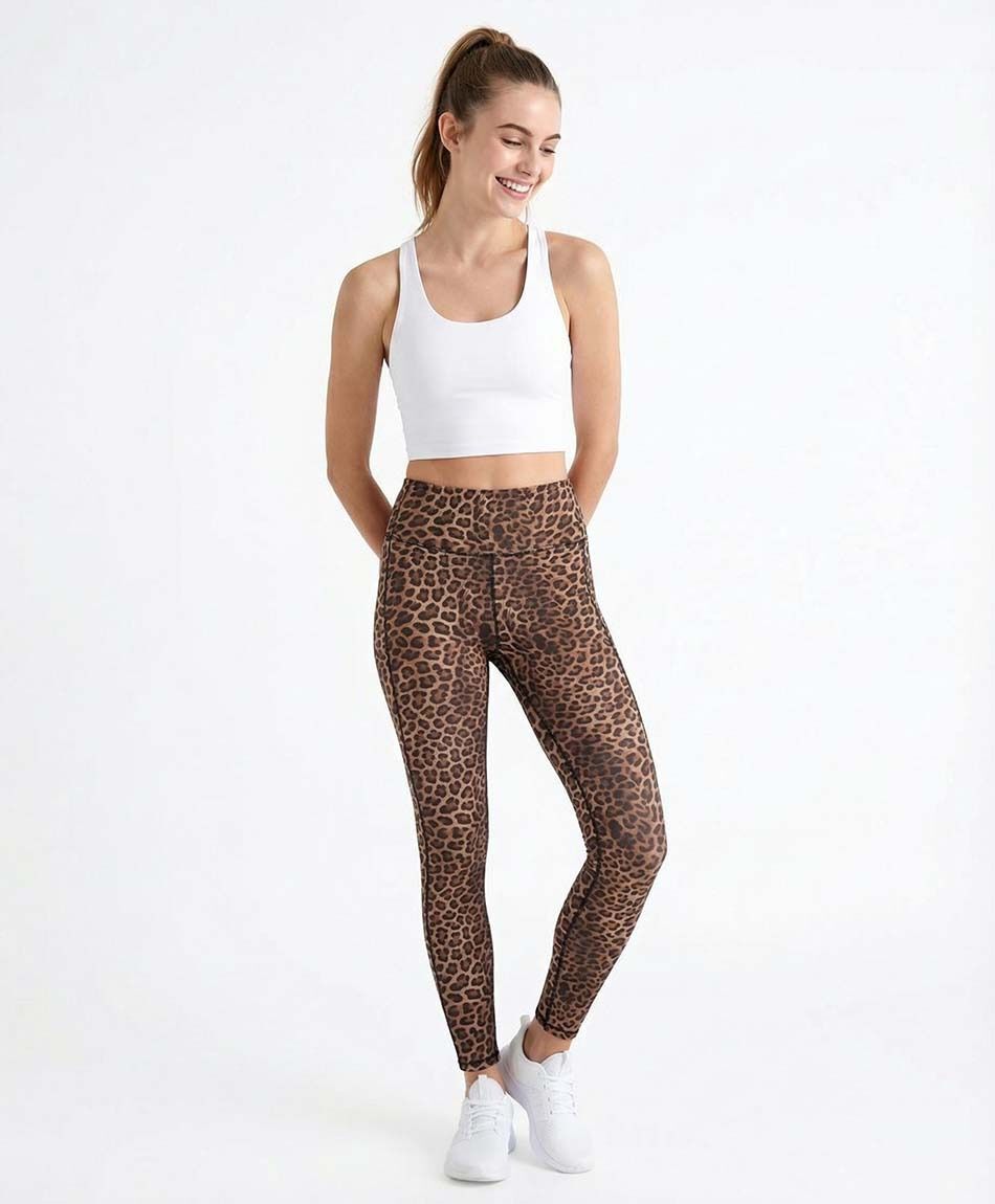 Calza deportiva mujer animal print brown