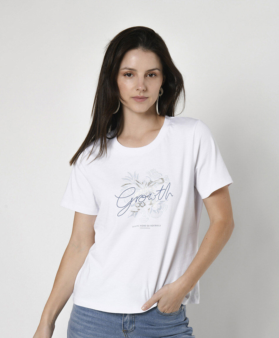 Polera mujer estampada mix