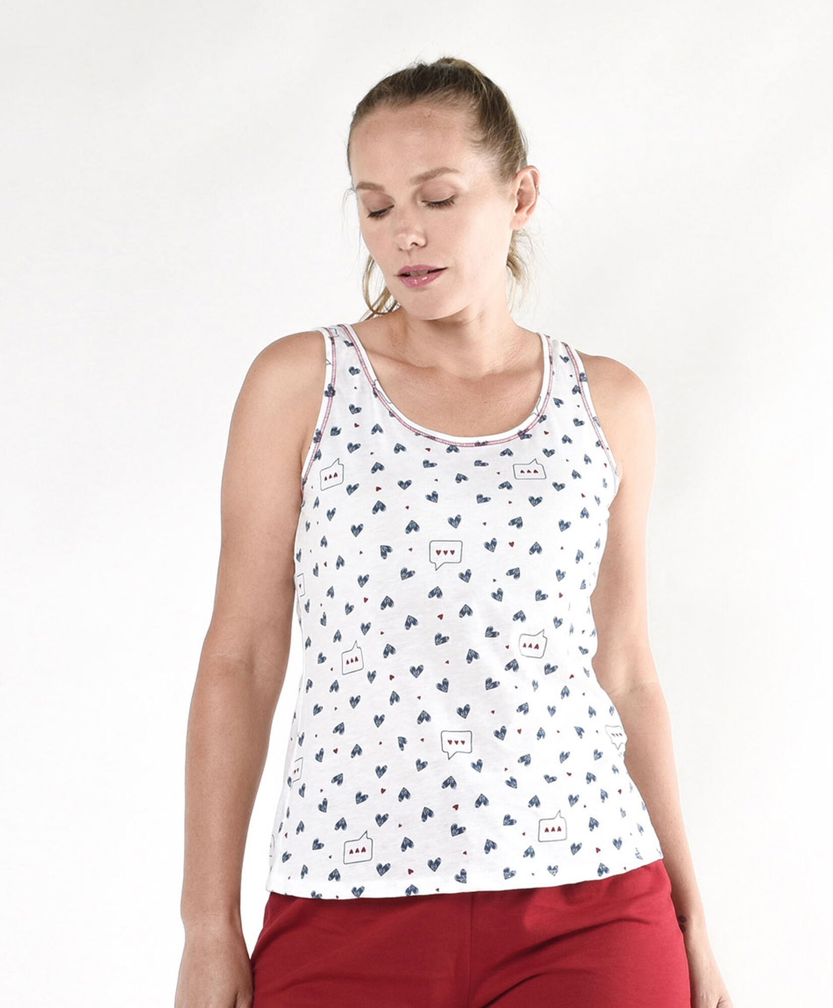 Pijama mujer corazones short Pijama mujer corazones short