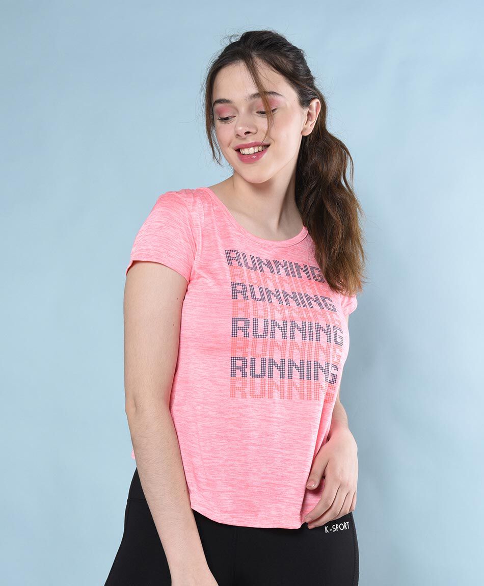 Polera deportiva manga corta cuello redondo