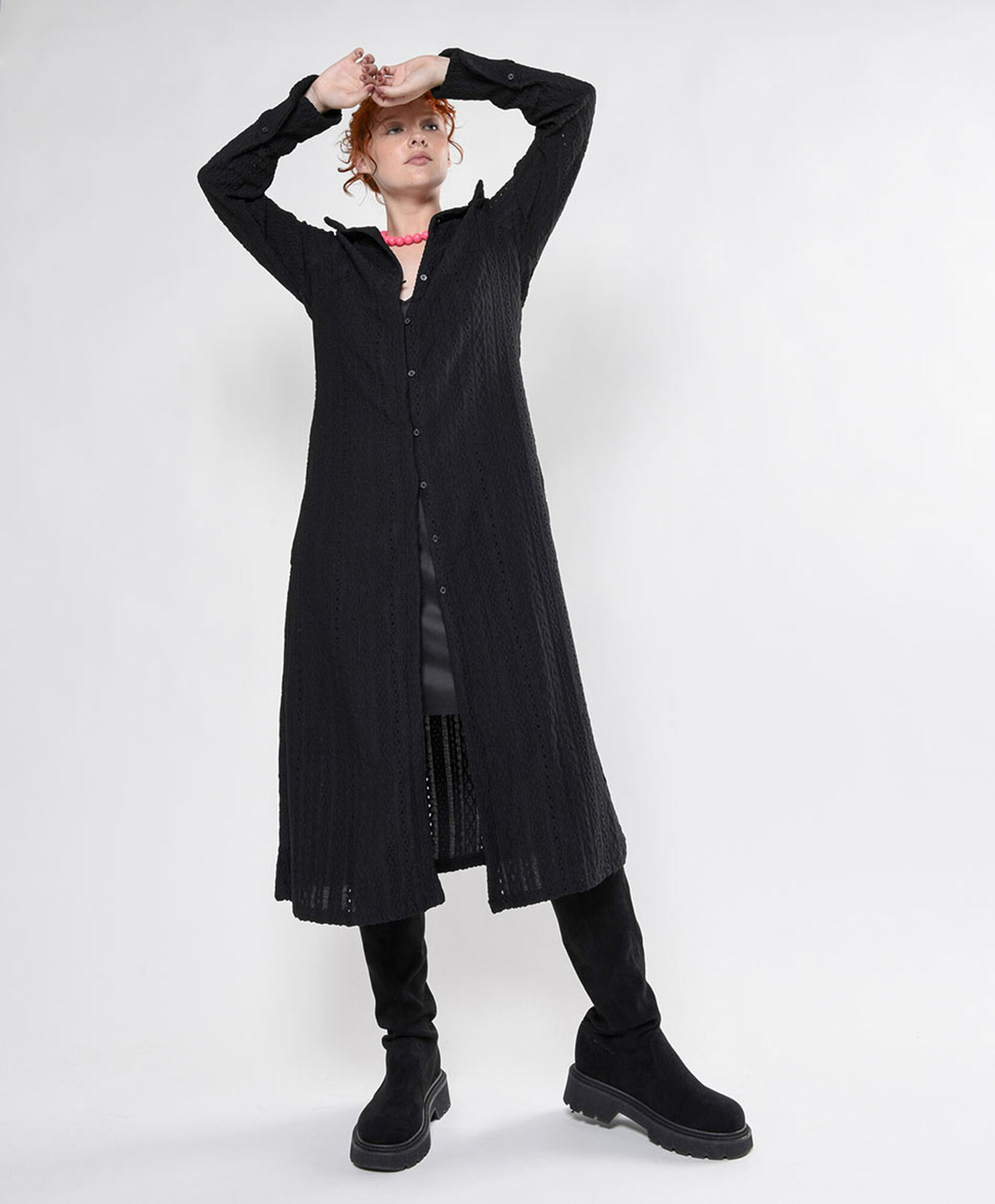 Vestido largo mujer calado botones Vestido largo mujer calado botones