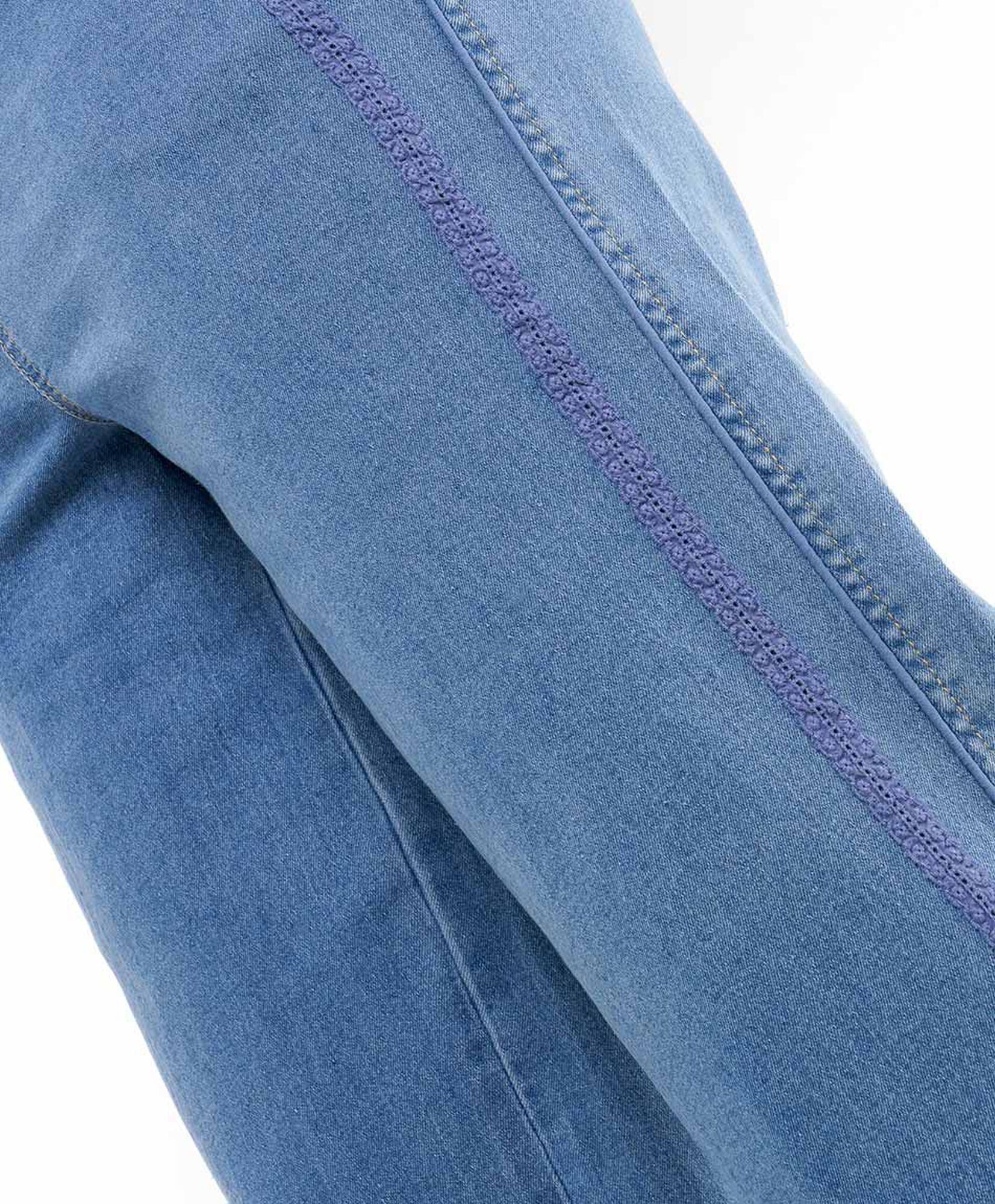Jeans mujer encaje lateral wide Jeans mujer encaje lateral wide