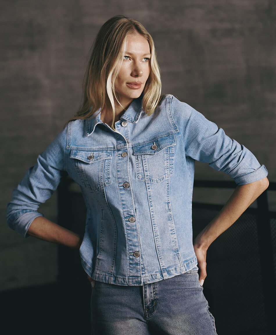 Chaqueta mujer denim entallada