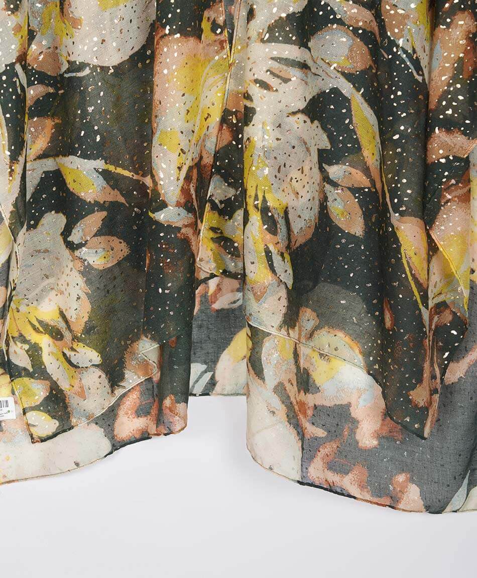 Pareo mujer flores brillos