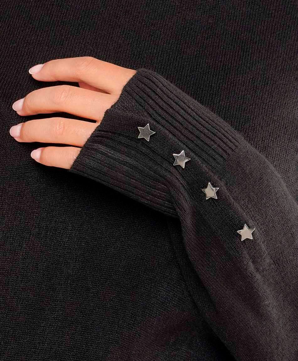 Sweater mujer cl&aacute;sic liso negro