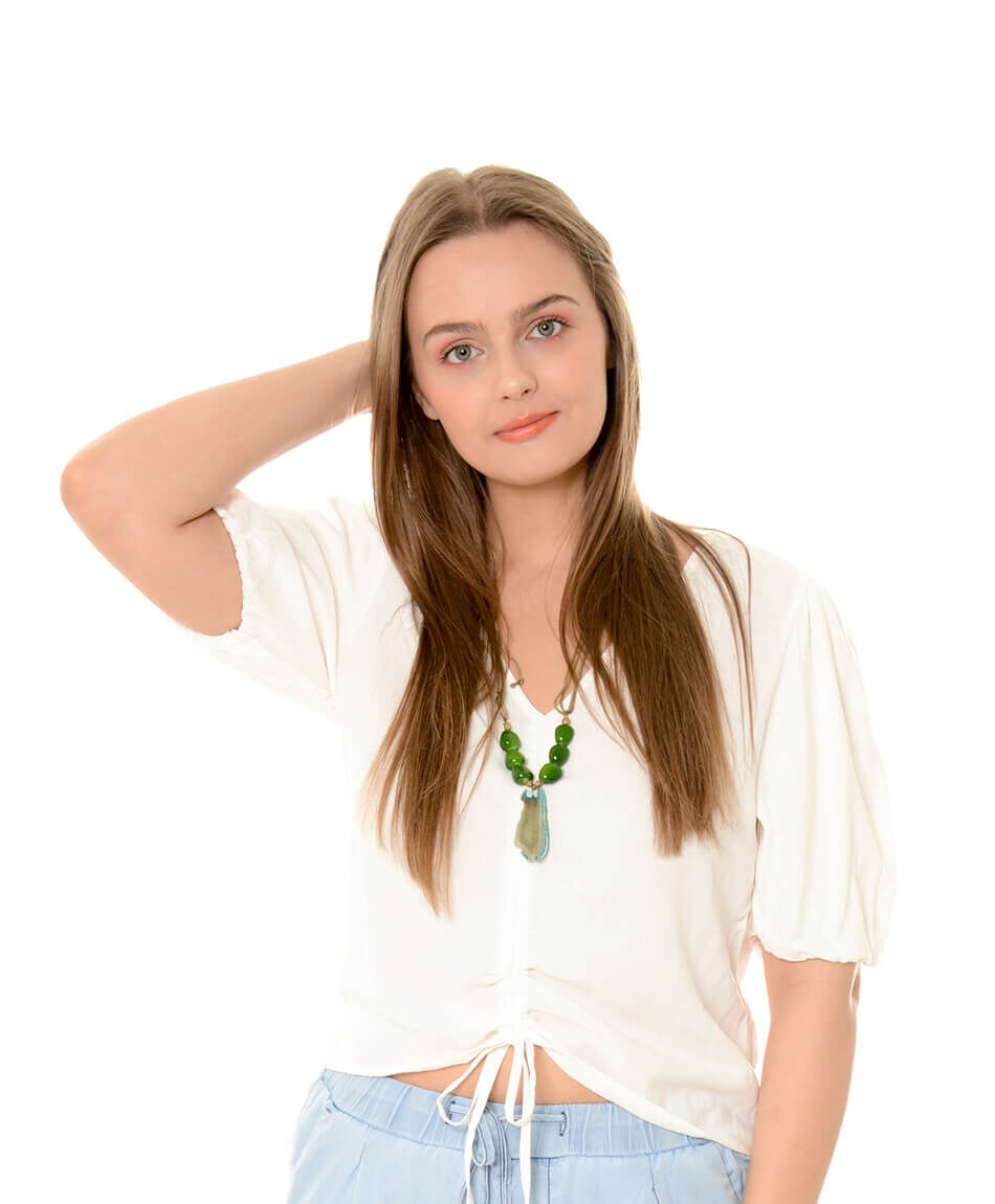 Blusa recogido frontal