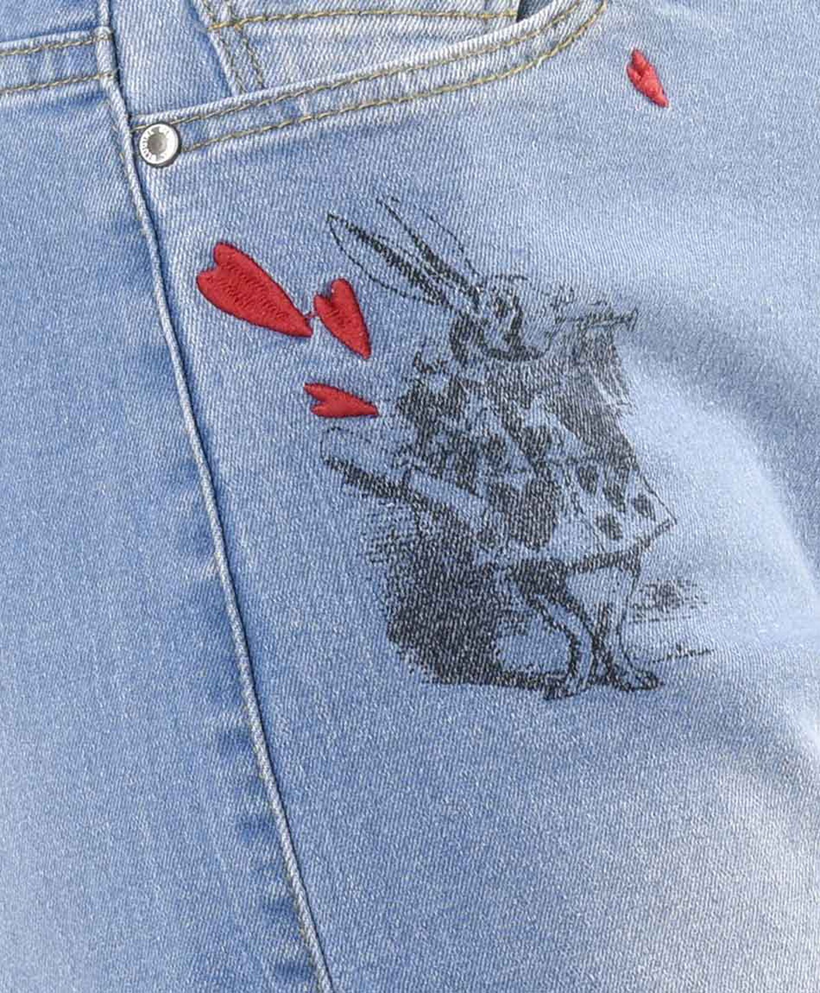 Jeans mujer estampado conejito wide Jeans mujer estampado conejito wide