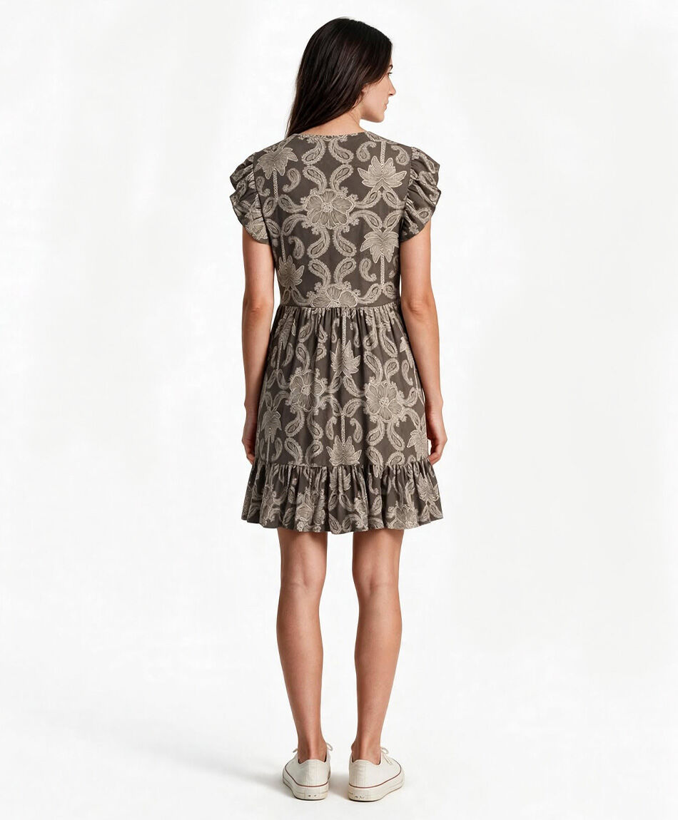 Vestido mujer mangas vuelos