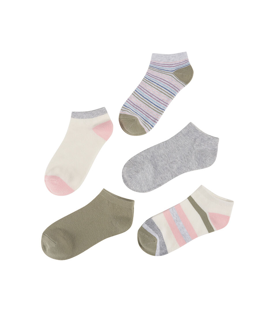 Pack 5 calcetines mujer mix rayas