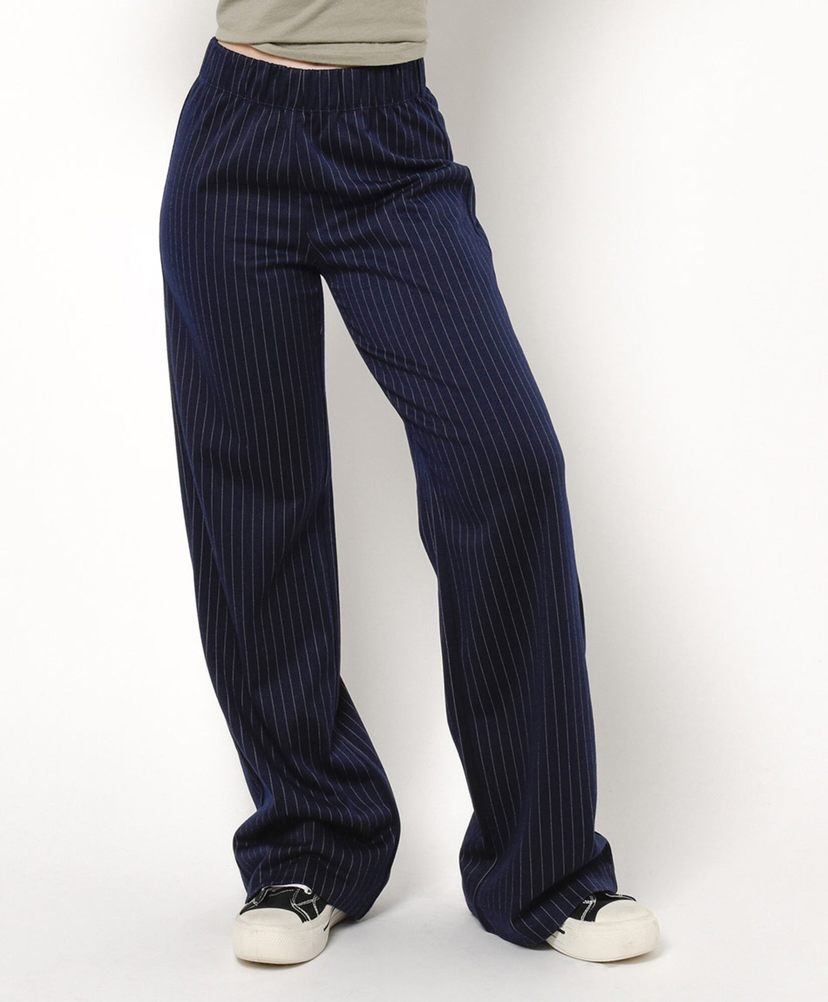 Pantalón mujer azul líneas wide Pantalón mujer azul líneas wide