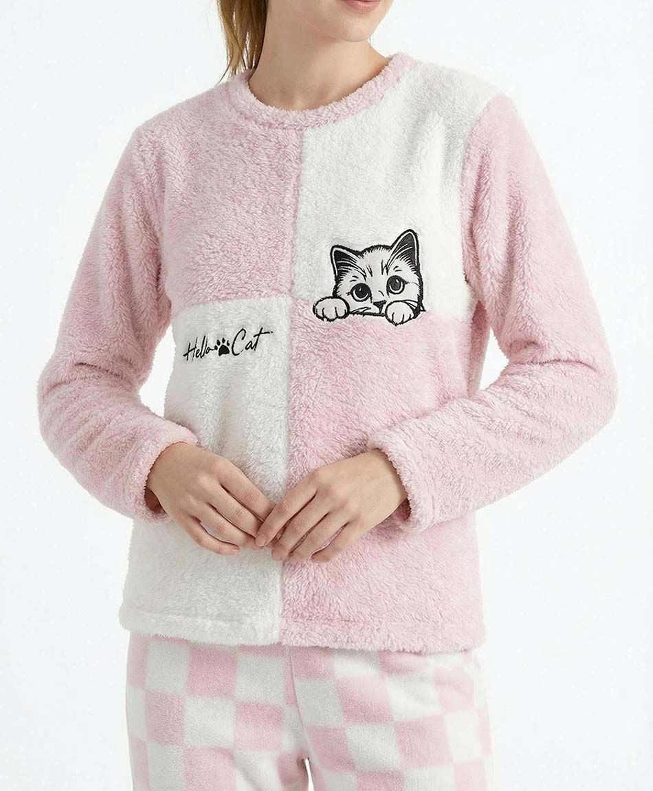 Pijama mujer chiporro bicolor cat