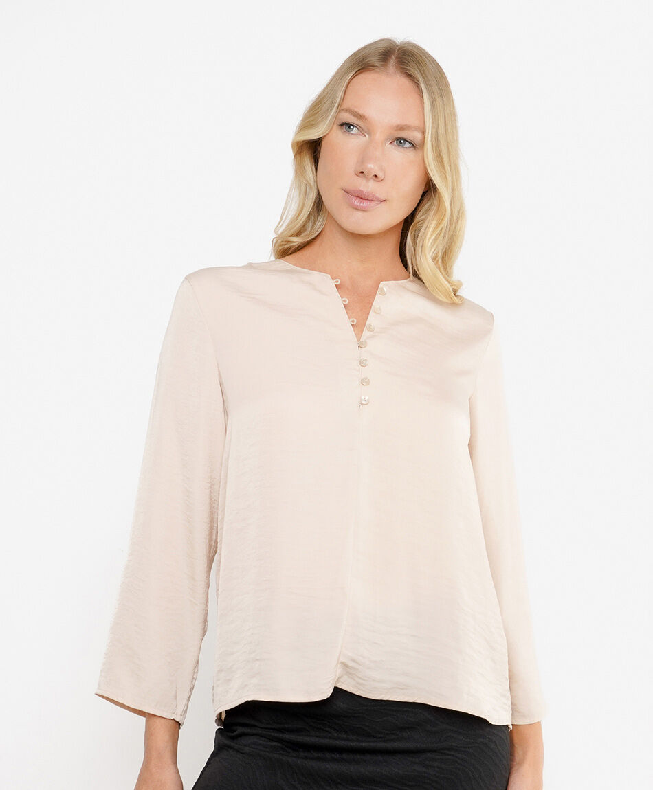 Blusa mujer botones estilo sat&iacute;n