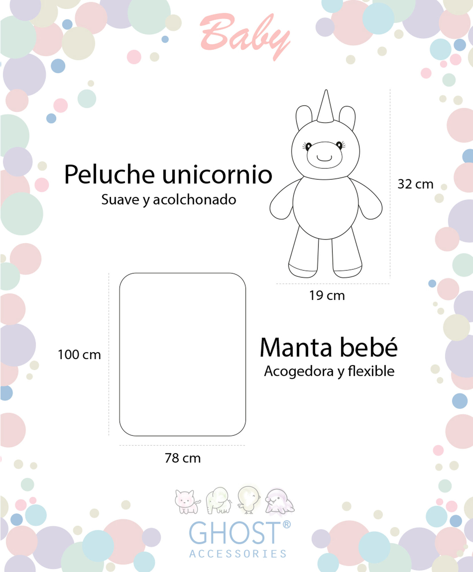 Set mantita + peluche bebé unicornio Set mantita + peluche bebé unicornio