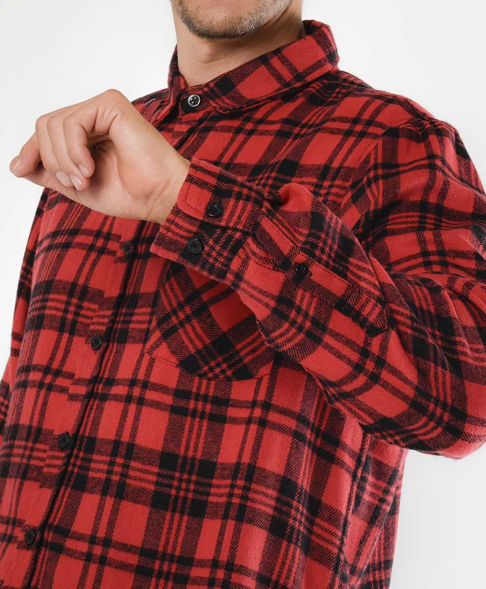 Camisa hombre franela cuadrille rojo Camisa hombre franela cuadrille rojo
